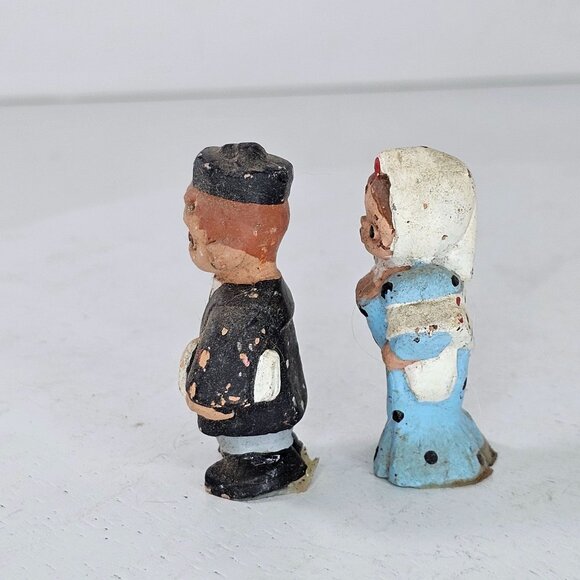 Vintage Spanish Mude People Miniature Figurines Terracotta Boy & Girl Figurines - Picture 6 of 7